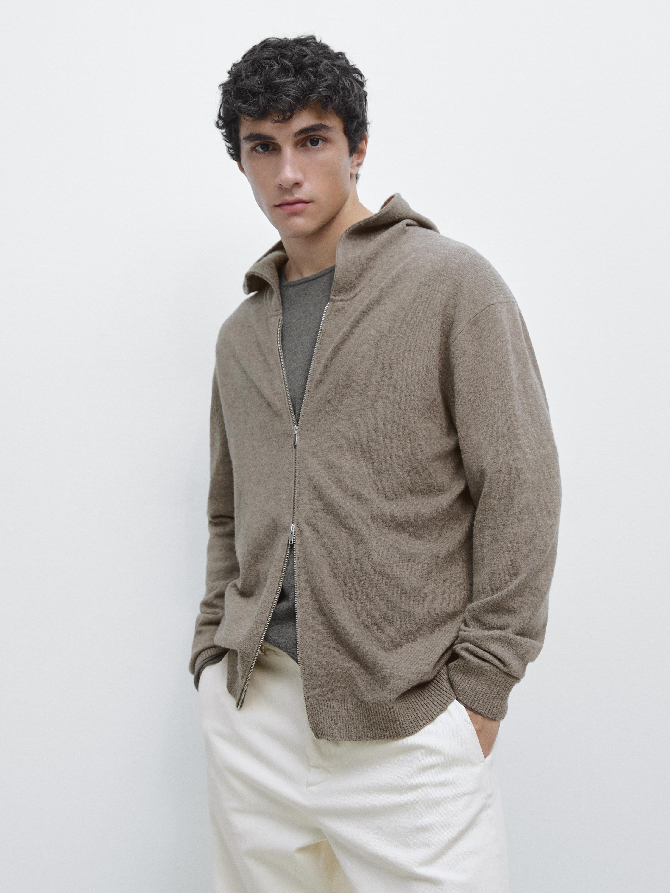 Cardigan laine à capuche